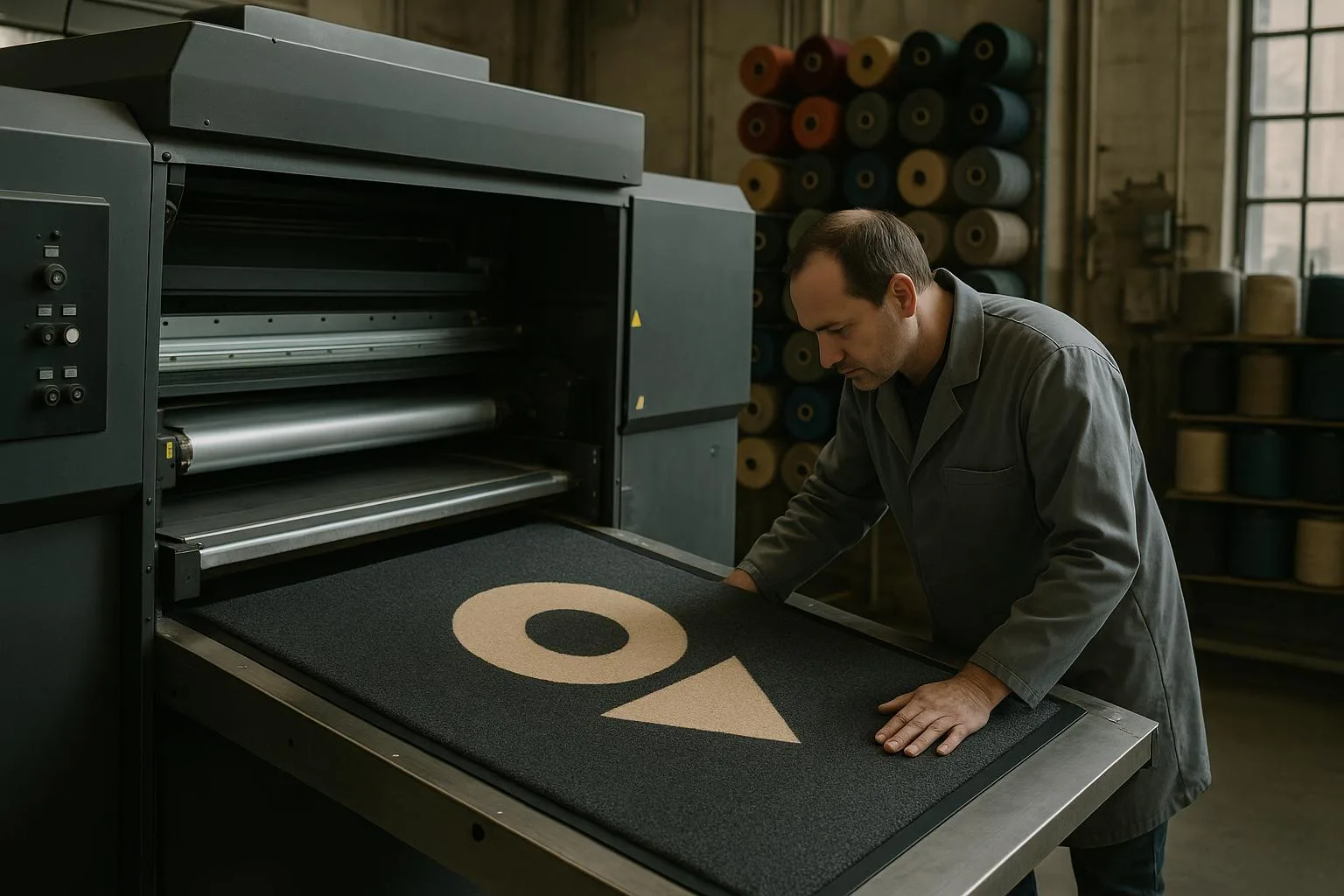 Atelier de production de tapis personnalisés pour professionnels