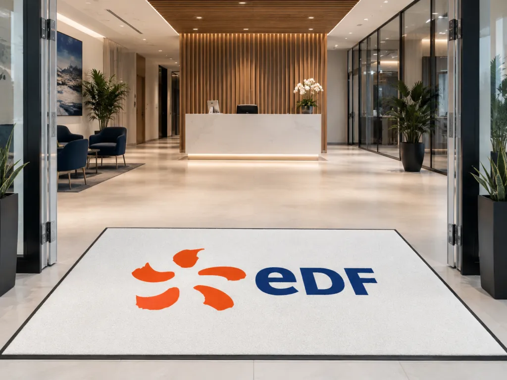 Exemple de tapis d'entrée personnalisé installé chez un professionnel